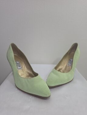 Versace Mint Green Pointed-Toe Women's Pumps Shoes